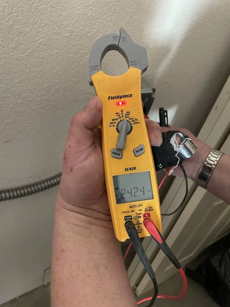 Voltage testing with clamp meter during Generator Installation in New Hanover